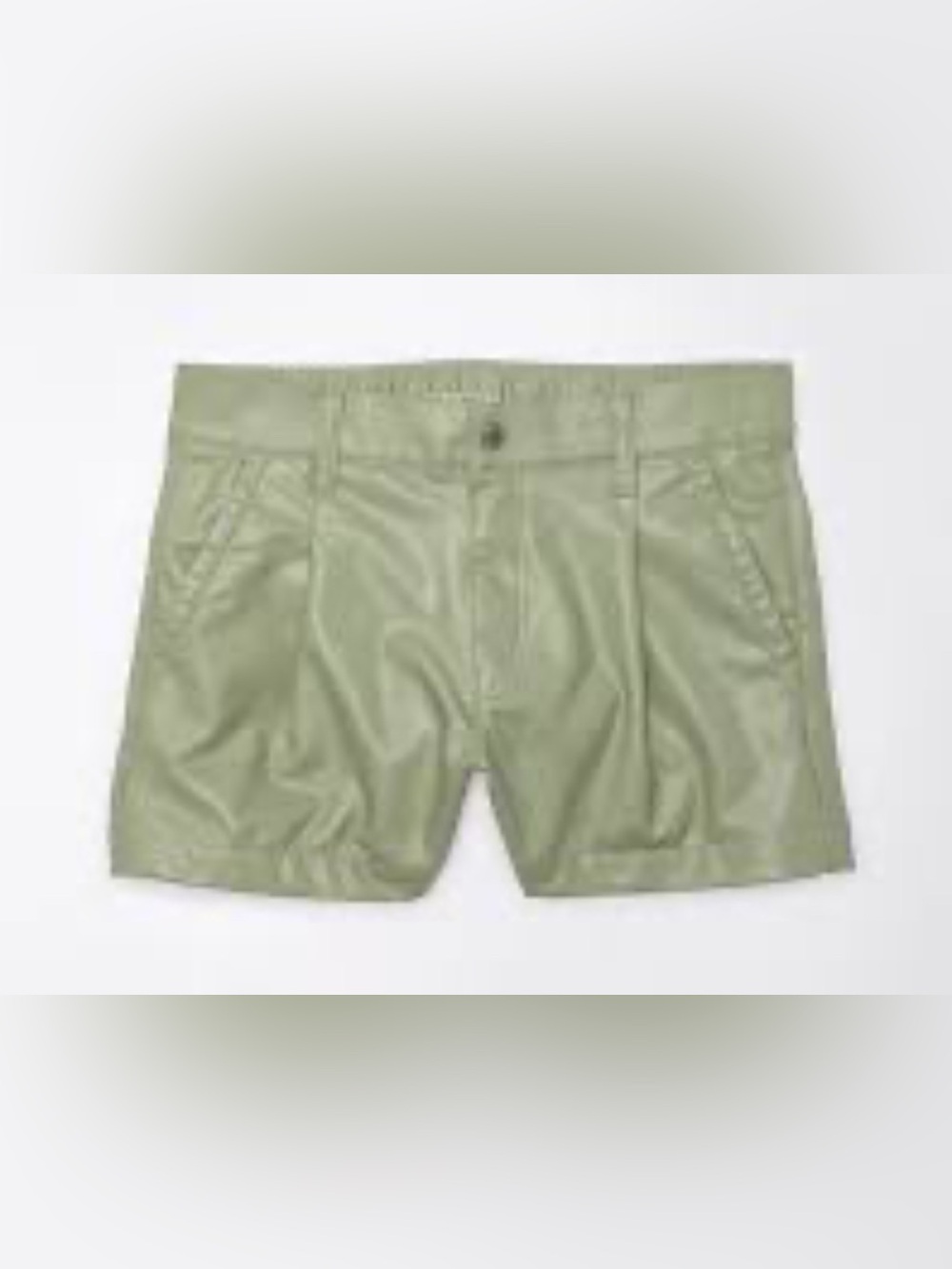 NWT AMERICAN EAGLE Vegan Leather High Waisted Trouser Shorts size women’s 12